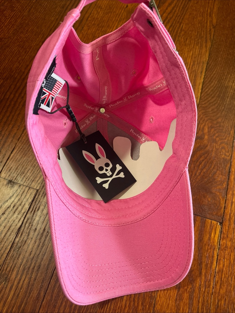 Pink Baseball Cap with Bunny Skull Logo psycho bunny - Picture 3 of 4